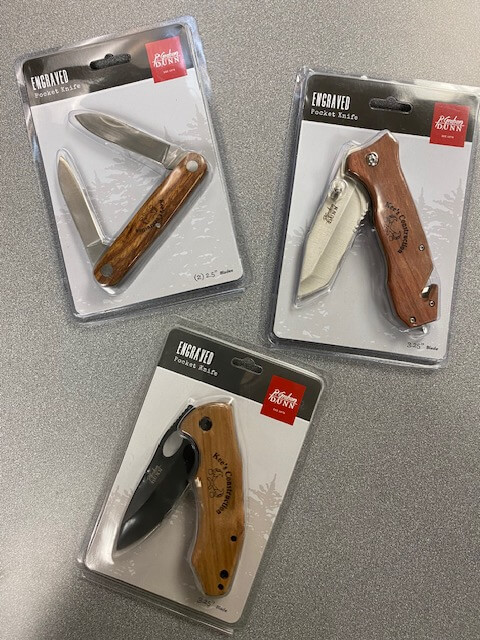 Laser printing in knives